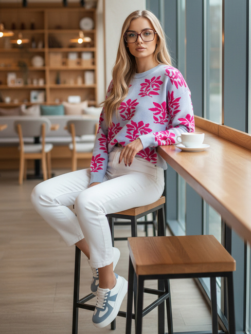 SWEET BUNNY ženski pulover modre barve Dstreet MY2282