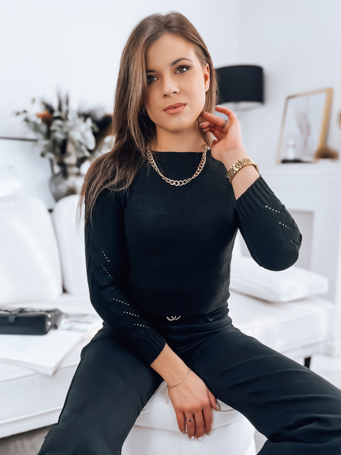 Ženski dolgi pulover TAMI Barva Črna  DSTREET MY1762