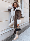 Ženska zimska jakna LUXURY Barva kavna DSTREET TY3932
