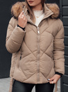 Ženska zimska jakna LESISI prešita s kapuco beige Dstreet TY4715