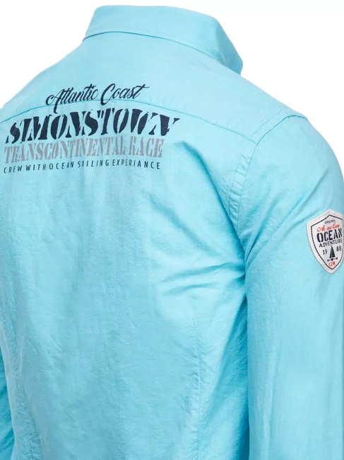 Moška srajca z dolgimi rokavi Barva turkizna  DSTREET DX2300