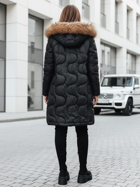 Ženska zimska jakna VIRELIA prešita s kapuco črna Dstreet TY4937