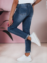 Ženske jeans hlače tankega kroja srednje FLEXI mornarsko modra Dstreet UY2389