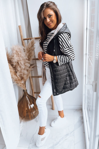 Ženski prešit telovnik MELANI Barva Črna DSTREET TY3414