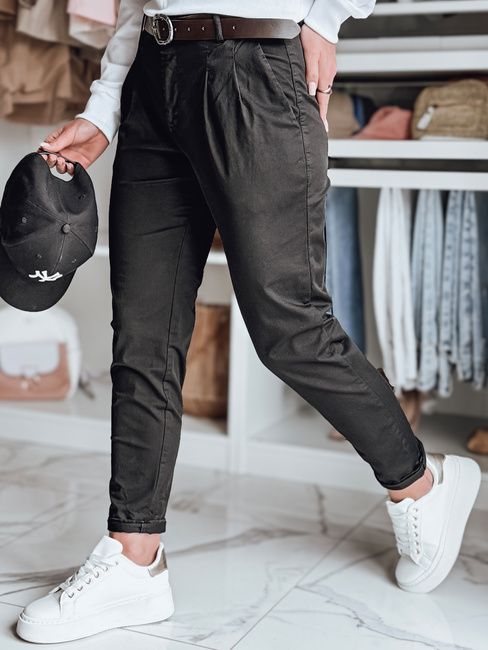 Ženske hlače s pasom MODELA black Dstreet UY2568