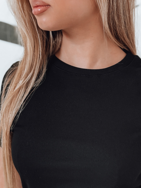 Ženska črtasta mini obleka RIBBINA black Dstreet EY2581