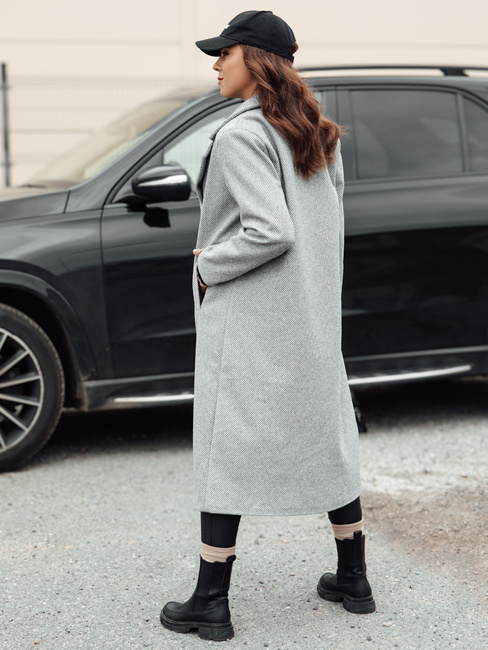 Ženski plašč MANTOVA dolg svetlo siv Dstreet NY0740