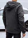 Moška prehodna softshell jakna s kapuco temno siva Dstreet TX4817