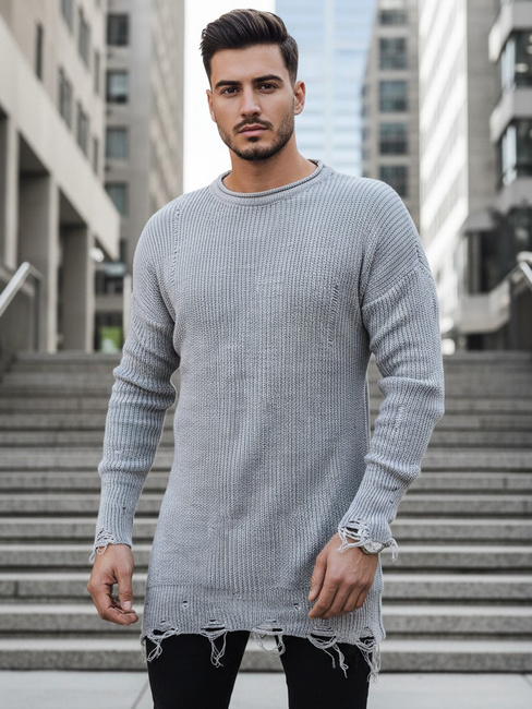 Moški zimski pulover Barva Svetlosiva DSTREET WX1963