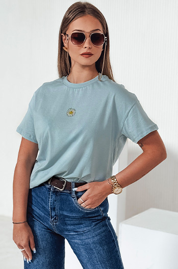 Ženska majica FLORTA modra Dstreet RY2557