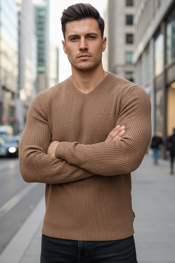 Moški rjavi pulover WX2306z