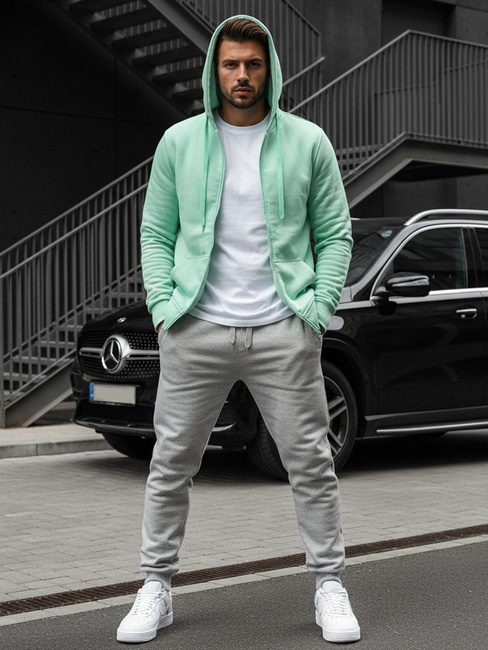 Moška jopa s kapuco Barva Svetlo zelena DSTREET BX5231