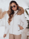 Ženska zimska jakna COLDLIKE prešita s kapuco bela Dstreet TY5002
