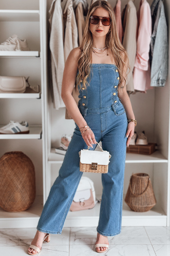 Ženski jeans kombinezon s korzetom GORSETTA blue Dstreet EY2588