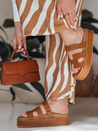 Ženske japonke na velcro PLATFOR camel Dstreet ZY0868