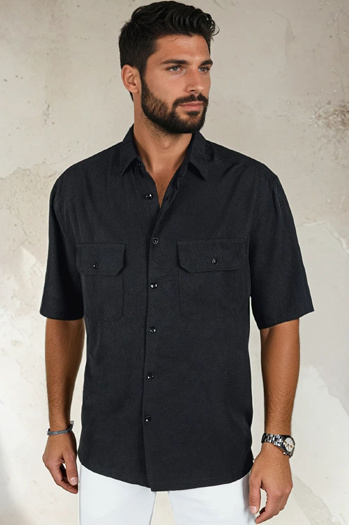 Moška majica s kratkimi rokavi črna Dstreet KX1080