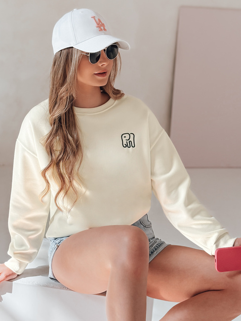 Ženska bluza z vezenjem SOFTSLON ecru Dstreet BY1433
