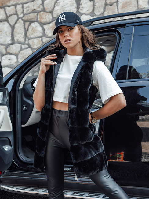 Ženski krznen jopič ASHTON black Dstreet TY4543