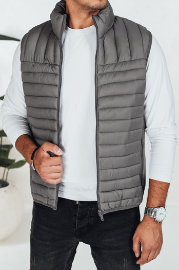 Moški prešiti temno sivi telovnik Dstreet TX5081