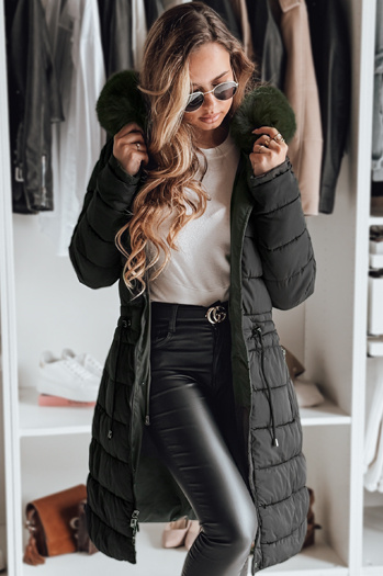 Ženska zimska jakna parka TRENDNEL reverzibilna s kapuco črna Dstreet TY5023