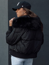 Ženska prešita zimska jakna s krznom COLDPACK black Dstreet TY4430