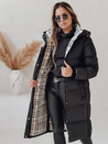 WINTERMISS ženska zimska dolga prešita jakna s kapuco črna Dstreet TY4967