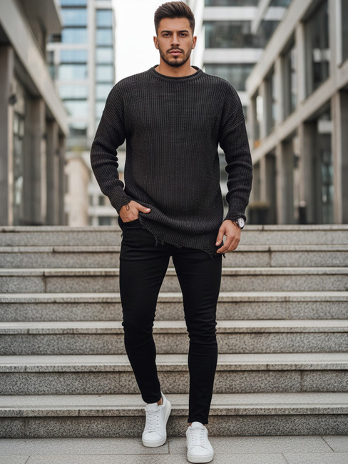 Moški zimski pulover Barva Temno siva DSTREET WX1964