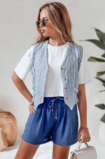 Ženske kratke hlače iz blaga SUMMER TRIP blue Dstreet SY0434