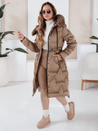 Ženska zimska dolga prešita jakna s krznom camel Dstreet TY5073