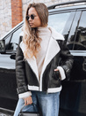 Ženska jakna ramones z ovčjo kožo črna Dstreet TY5237
