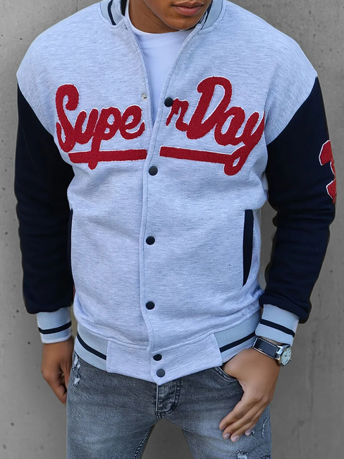 Moška siva jopa z zadrgo Dstreet BX5446