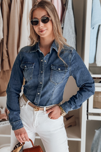 Ženska majica iz džinsa NAPSTIPS modra Dstreet DY0468