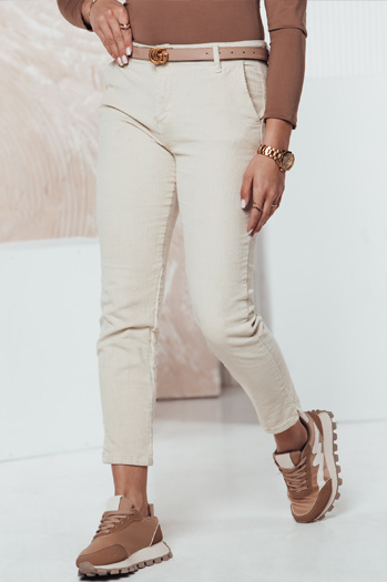 Ženske manšestrske hlače mom fit CORDFINE light beige Dstreet UY2301