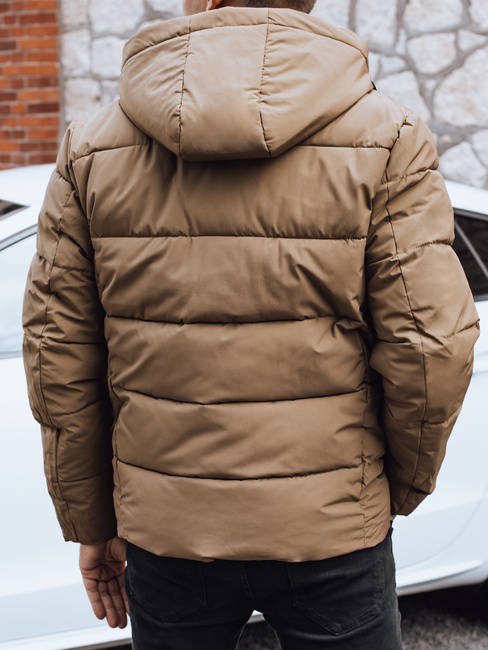 Moška prešita zimska jakna s kapuco camel Dstreet TX5067