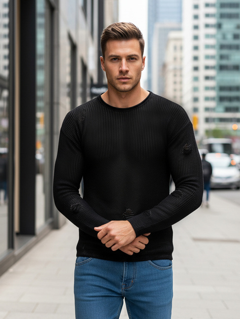 Moški črni pulover Dstreet WX2312z