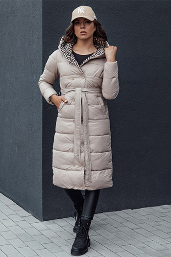 Płaszcz zimowy damski GRACE beżowy Dstreet TY4518