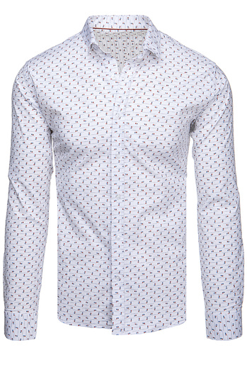 Moška bela srajca z vzorcem Dstreet DX2627