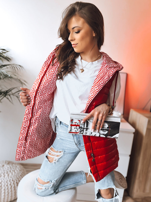 Ženski prešit telovnik CRISTINA Barva rdeča DSTREET TY3471