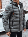 Moška prešita zimska jakna s kapuco v grafitni barvi Dstreet TX5057