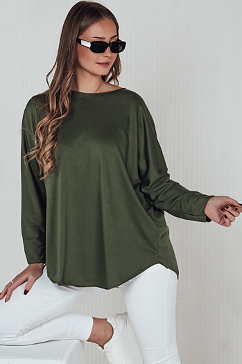 LOOSEFEMME ženska bluza oversize z obeskom zelena Dstreet RY2707