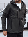 Moška prehodna softshell jakna s kapuco temno siva Dstreet TX4817