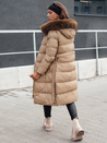 Ženska prešita zimska jakna s krznom STYLEBELLA beige Dstreet TY4609