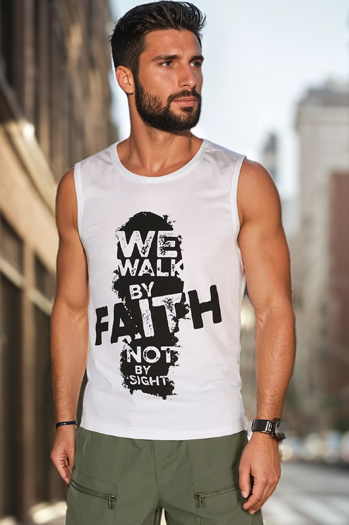 Moška bela majica brez rokavov Dstreet RX5658