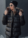 Ženska prešita zimska jakna s kapuco CROMBILA black Dstreet TY4100