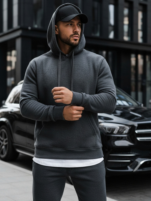 Moška jopa s kapuco Barva Temno siva DSTREET BX2085