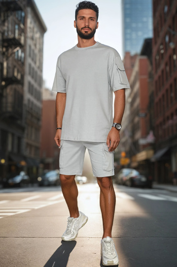 Moški osnovni sivi komplet Dstreet AX0797