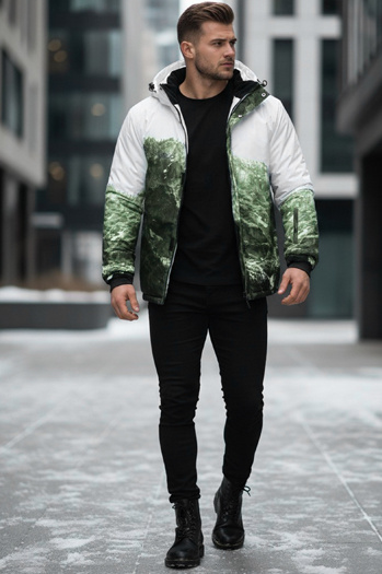 Moška zimska smučarska jakna zelena Dstreet TX5126