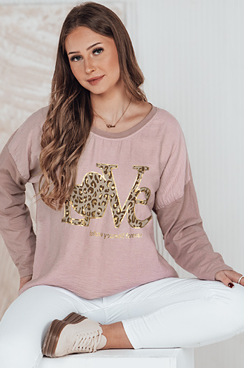 Damska bluza ene velikosti LOVEGLOW roza Dstreet RY2699