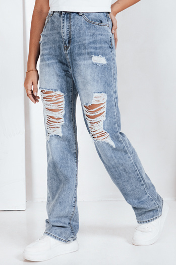 Ženske hlače iz džinsa z luknjami modre barve Dstreet UY2812