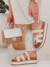 Ženske japonke na velcro PLATFOR beige Dstreet ZY0866